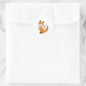 Sticker Rond Renard avec coeur (Sac)