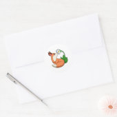 Sticker Rond Renard avec fleurs blanches (Enveloppe)