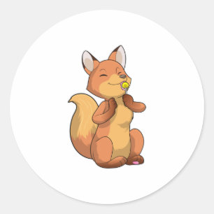 Sticker Rond Renard avec Lollipop