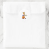 Sticker Rond Renard avec serviette et brosse (Sac)