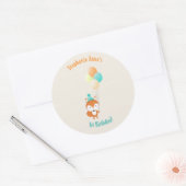 Sticker Rond Renard boisé avec ballons (Enveloppe)