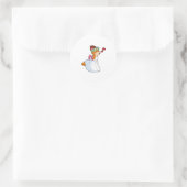 Sticker Rond Renard comme mariée avec robe Mariage & Flower wre (Sac)