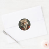Sticker Rond Renard Dapper dans un style cosy (Enveloppe)