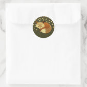 Sticker Rond Renard d'automne mignon (Sac)