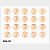 Sticker Rond Renard de dessin animé (Feuille)