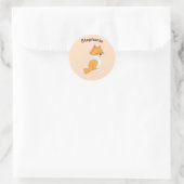 Sticker Rond Renard de dessin animé (Sac)