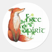 Sticker Rond renard d'esprit libre (Devant)