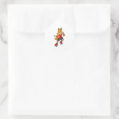 Sticker Rond Renard en patinage avec roulettes (Sac)