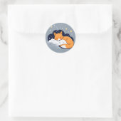 Sticker Rond Renard endormi étoile (Sac)