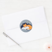 Sticker Rond Renard endormi étoile (Enveloppe)