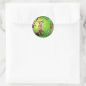 Sticker Rond renard et colibri (Sac)