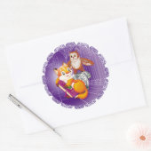 Sticker Rond renard et hibou (Enveloppe)