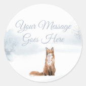 Sticker Rond Renard hivernal (Devant)