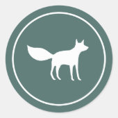 Sticker Rond Renard hivernal (Devant)