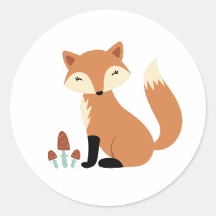Sticker Rond Renard mou