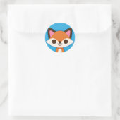 Sticker Rond Renard mou sur bleu (Sac)