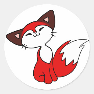 Sticker Rond Renard ravissant
