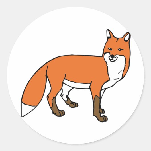 Sticker Rond Renard rouge (Devant)