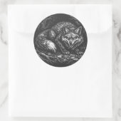 Sticker Rond Renard rusé de la forêt — par BurnsInHell (Sac)