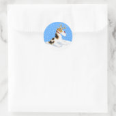 Sticker Rond Renard Terrier Reindeer (Sac)