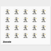 Sticker Rond Renards Argentés Softll  (Feuille)