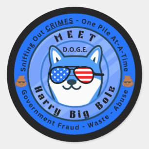 Sticker Rond Rencontrez D.O.G.E. Harry Big Bolz