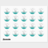 Sticker Rond Rencontrez-Nous Dans Mariage Destination Turquoise (Feuille)