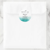Sticker Rond Rencontrez-Nous Dans Mariage Destination Turquoise (Sac)