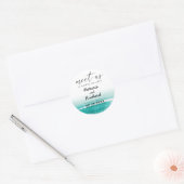 Sticker Rond Rencontrez-Nous Dans Mariage Destination Turquoise (Enveloppe)