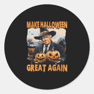 Sticker Rond Rendez Halloween Great Encore Drôle Trump Sorcière