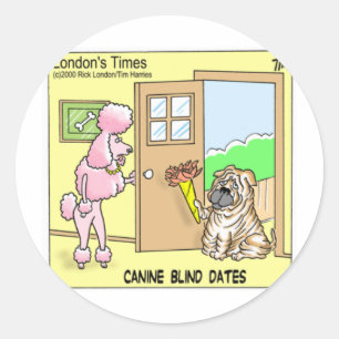 Sticker Rond Rendez-vous Amoureux Canins Cadeaux et T-shirts de