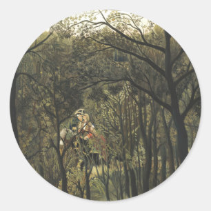 Sticker Rond Rendez-vous en Forêt, Henri Rousseau