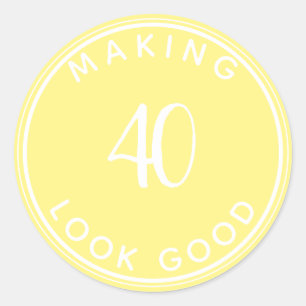Sticker Rond Rendre 40 beau 40e Anniversaire de fête Classique