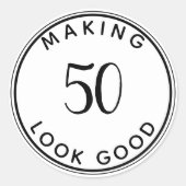 Sticker Rond Rendre 50 beau 50e Anniversaire Classic Ro (Devant)