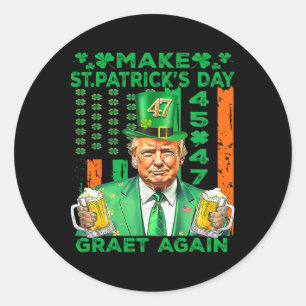 Sticker Rond Rendre à la Saint Patrick sa grande fête le drapea