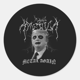 Sticker Rond Rendre à l'Amérique le métal noir Trump cadavre P