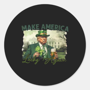 Sticker Rond Rendre la chance à l'Amérique Trump à nouveau Sham