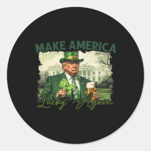 Sticker Rond Rendre la chance à l'Amérique Trump à nouveau Sham