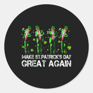 Sticker Rond Rendre la Saint Patrick grande à nouveau Usa Flag
