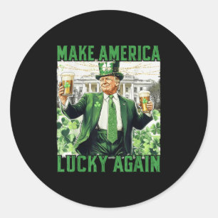 Sticker Rond Rendre l'Amérique chanceuse Jour de la Saint Patri