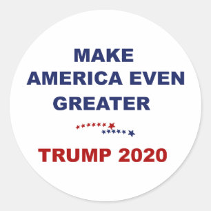 Sticker Rond Rendre l'Amérique encore plus grand Trump 2020
