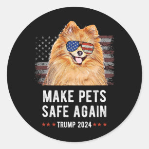 Sticker Rond Rendre les animaux de compagnie sûrs à nouveau Chi