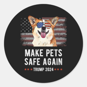 Sticker Rond Rendre les animaux de compagnie sûrs à nouveau Cor