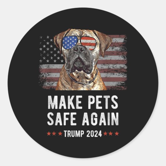 Sticker Rond Rendre les animaux en sécurité Bullmastiff Dog Tru (Devant)