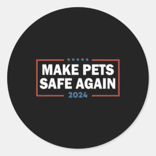 Sticker Rond Rendre Les Animaux Sécurisés Trump Harris Débat Ma