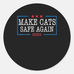 Sticker Rond Rendre les chats en sécurité à nouveau Chemise Drô