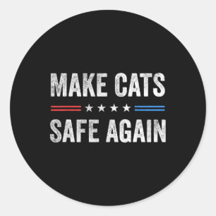 Sticker Rond Rendre les chats en sécurité, une nouvelle électio