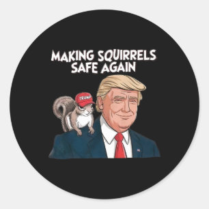Sticker Rond Rendre les écureuils en sécurité Trump 2024