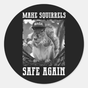 Sticker Rond Rendre les écureuils en sécurité Trump 2024 Sauvez