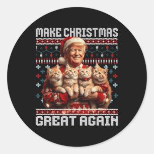 Sticker Rond Rendre Noël grand à nouveau Noël Noël amusant Trum